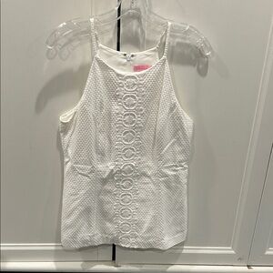 Lilly Pulitzer White Textured Tank Top